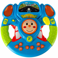 Simulator interactiv pentru copii cu volan muzică sunete lumini proiector