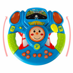 Simulator interactiv pentru copii cu volan muzică sunete lumini proiector