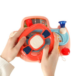 Volan interactiv pentru copii simulator muzică sunete roz