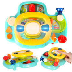 Volan interactiv pentru copii simulator muzică sunete albastru