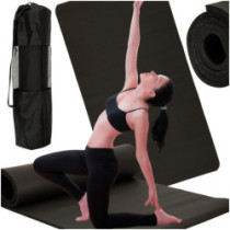Covoraș pentru exerciții yoga gros 185x80x1,5 cm negru