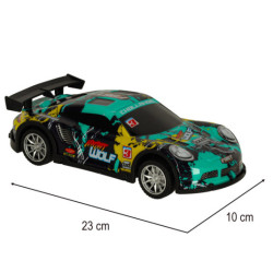 Mașină de curse RC albastră și verde