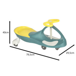 Pista de curse cu gravitație cu roți LED luminoase verde galben