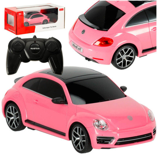 Mașină cu telecomandă 1:24 Volkswagen Beetle roz