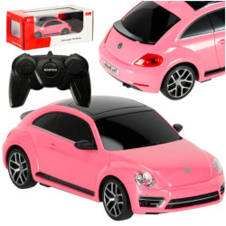 Mașină cu telecomandă 1:24 Volkswagen Beetle roz
