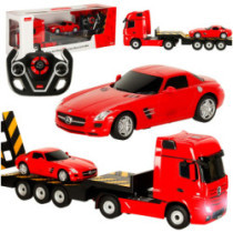 Mașină RC 1:26 Mercedes-Benz Actros roșie
