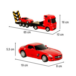 Mașină RC 1:26 Mercedes-Benz Actros roșie