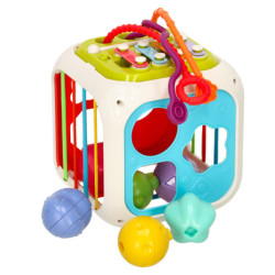 Sorter educativ interactiv cu cuburi pentru bebeluși cimbal 7în1
