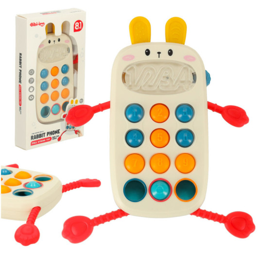 Jucărie senzorială Montessori pentru bebeluși telefon cu butoane om