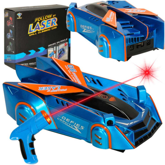 Masina cu laser telecomanda pe perete albastra cu laser