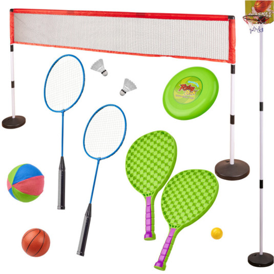 Set sport 5în1 badminton baschet volei tenis frisbee