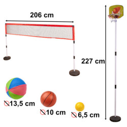 Set sport 5în1 badminton baschet volei tenis frisbee