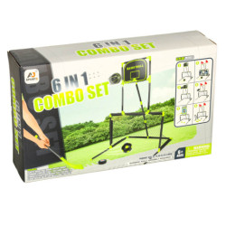 Set sport 6în1 poartă coș minge hochei disc