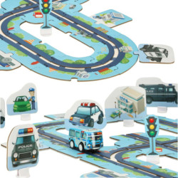 Circuit de mașini poliție puzzle 47 piese