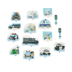 Circuit de mașini poliție puzzle 47 piese