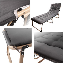 Pat de cărăuş pliabil turistic 198 cm gri închis