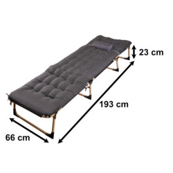 Pat de cărăuş pliabil turistic 198 cm gri închis