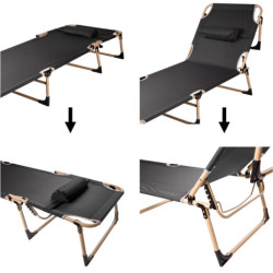 Pat de cărăuş pliabil turistic 198 cm gri închis