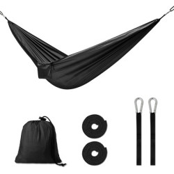 Hamac camping cărări hamac de călătorie 270cm negru