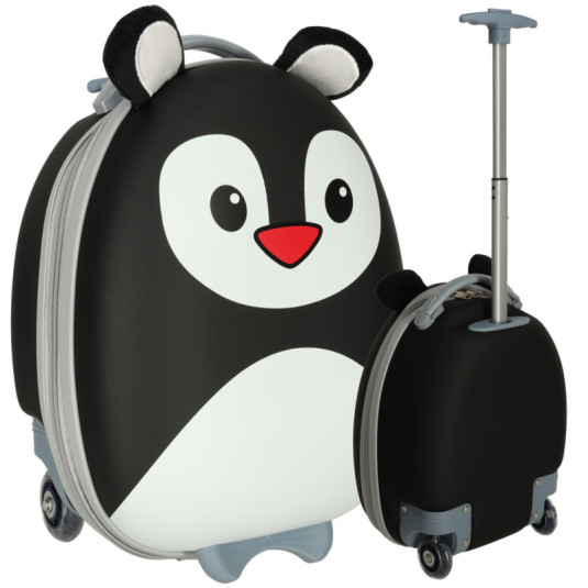 Geamantan de călătorie pentru copii pe roți pinguin