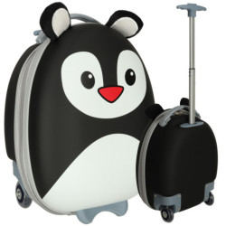 Geamantan de călătorie pentru copii pe roți pinguin