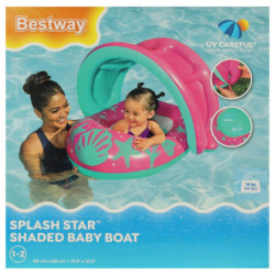 BESTWAY 34091 Ponton gonflabil cu baldachin roz