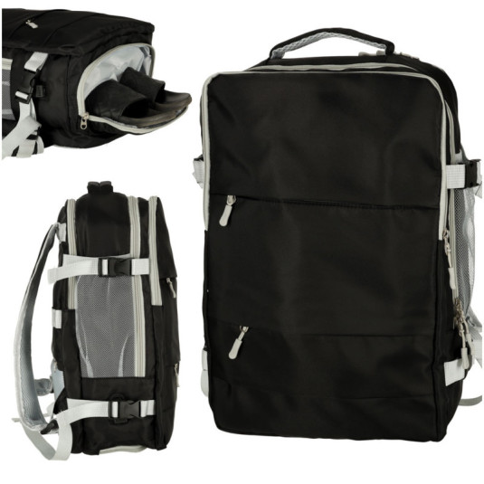 Rucsac de calatorie pentru avion impermeabil cablu USB 45x16x28cm negru