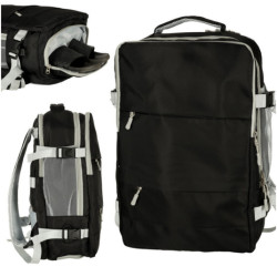 Rucsac de calatorie pentru avion impermeabil cablu USB 45x16x28cm negru