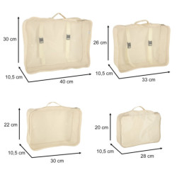Organizatori portbagaj set de călătorie 8 piese accesorii depozitare haine impermeabile genti machiaj gentuță pantofi bej