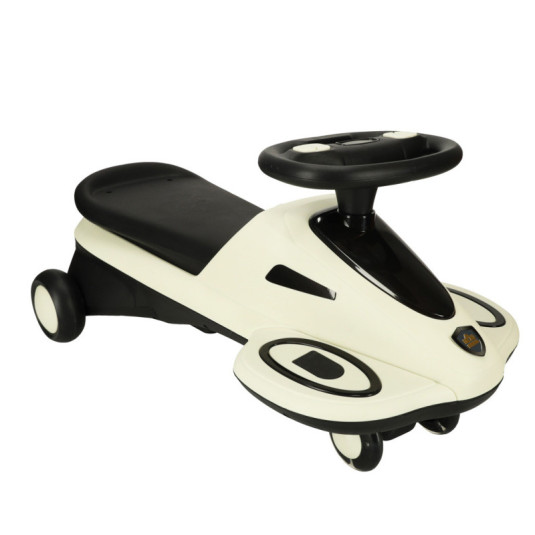 Trotineta cu gravitație cu roți LED luminoase cu redare muzică 74cm bej/negru max. 100kg