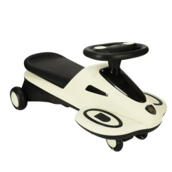 Trotineta cu gravitație cu roți LED luminoase cu redare muzică 74cm bej/negru max. 100kg