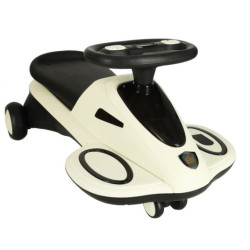 Trotineta cu gravitație cu roți LED luminoase cu redare muzică 74cm bej/negru max. 100kg