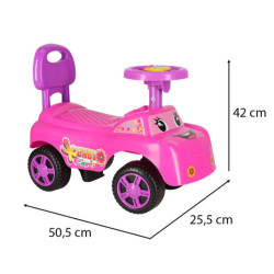 Cărucior auto zâmbitor cu claxon roz