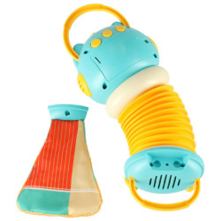 Acordeon Harmony pentru copii portocaliu bufniță care cântă LED 30cm