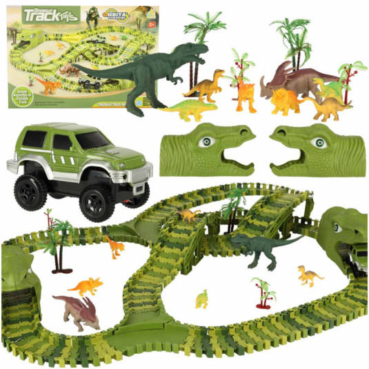 Pistă de mașini cu dinozauri 240 piese