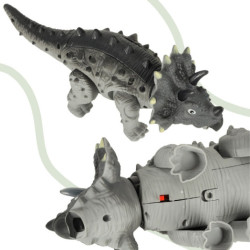 Dinozaur RC Triceratops pe telecomandă merge luminează revistă
