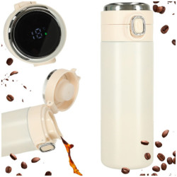 Cană termică cu adaptor LED termoizolantă 420ml bej