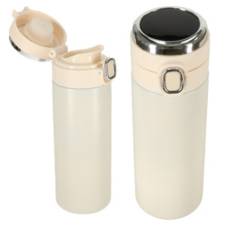 Cană termică cu adaptor LED termoizolantă 420ml bej