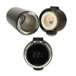 Pahar termic cu orificiu LED termosul 420ml negru