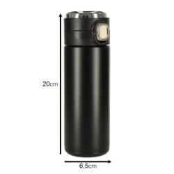 Pahar termic cu orificiu LED termosul 420ml negru