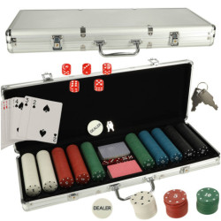 Set poker în geantă 500 de jetoane 2 pachete de cărți