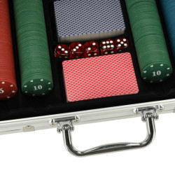Set poker în geantă 500 de jetoane 2 pachete de cărți