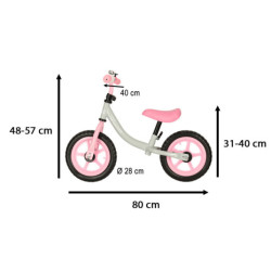 Triciclu Fix Balance bicicletă cross-country alb-roz