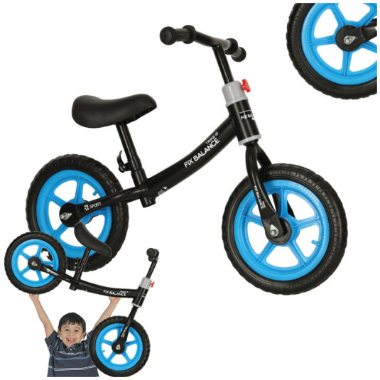 Tricicletă Fix Balance cross-country bike neagră și albastră