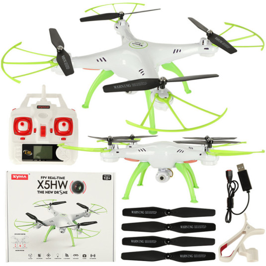 Syma X5HW 2.4GHz dron RC cu cameră Wi-Fi alb