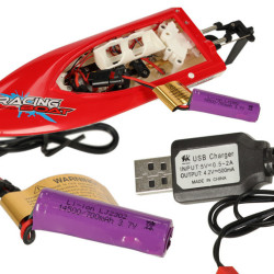 Barcă RC cu telecomandă FT008 roșie