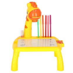 Tablă de desen cu proiector girafă galben