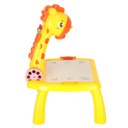 Tablă de desen cu proiector girafă galben