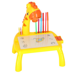 Tablă de desen cu proiector girafă galben