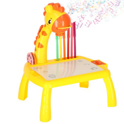 Tablă de desen cu proiector girafă galben